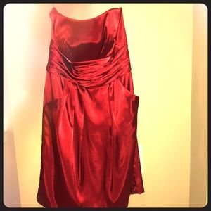 David’s Bridal short charmeuse dress - Apple red